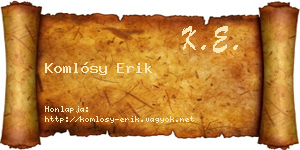 Komlósy Erik névjegykártya