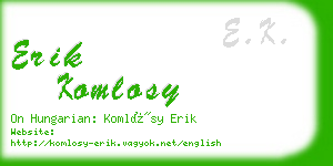 erik komlosy business card